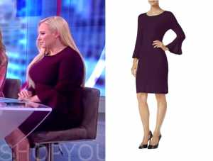 purple bell sleeve dress