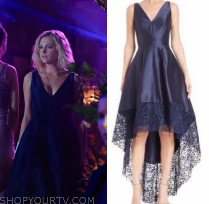 The 100 Season 6 Episode 4 Clarke S Navy Lace Trim Dress Shop