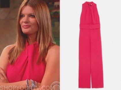 hot pink halter jumpsuit