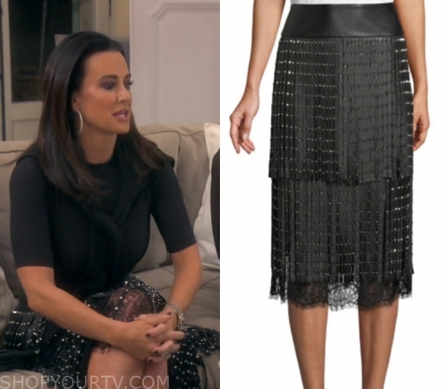 Kyle Richards' Black Fringe Gown