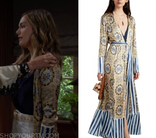 Bold & The Beautiful: June 2019 Hope's Yellow Printed Silk Robe | Shop ...