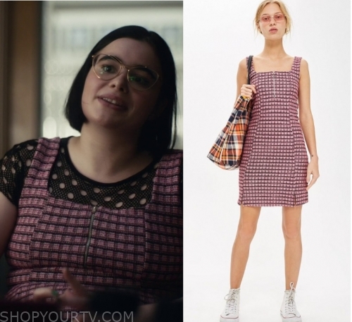 The plaid dress worn by Kat Hernandez (Barbie Ferreira) in Euphoria  (S01E02)