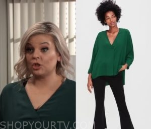 General Hospital: June 2019 Maxie's Green Wrap Front Blouse | Shop Your TV