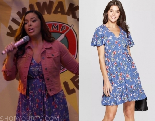 Bunk'd: Season 4 Episode 2 Lou's Blue Floral Mini Dress | Shop Your TV