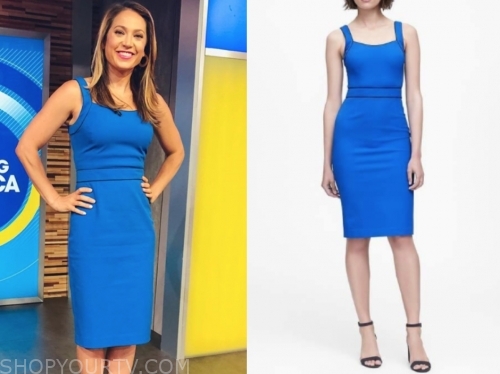 Good Morning America: July 2019 Ginger Zee's Blue Sheath Dress | Shop ...