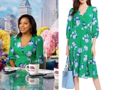 The Today Show: July 2019 Sheinelle Jones's Green Floral Dress | Shop ...