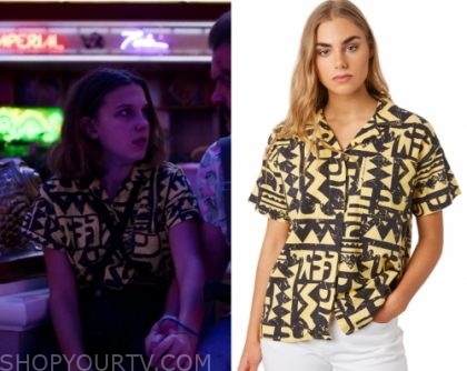 Stranger Things Season 3 Episode 8 El S Yellow Aztec Shirt Shop