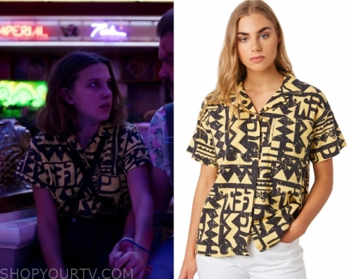 levis x stranger things women's el aztec shirt yellow