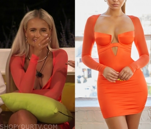 oh polly neon orange dress