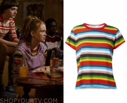 Stranger Things Season 3 Max S Rainbow Striped Tee Shop Your Tv