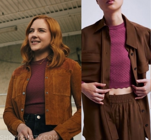 Light As A Feather: Season 2 Episode 2 Violet's Burgundy Knit Sweater ...