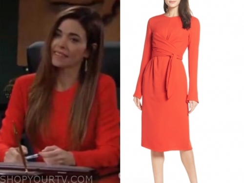 The Young and the Restless: July 2019 Victoria's Red Open Back Dress ...