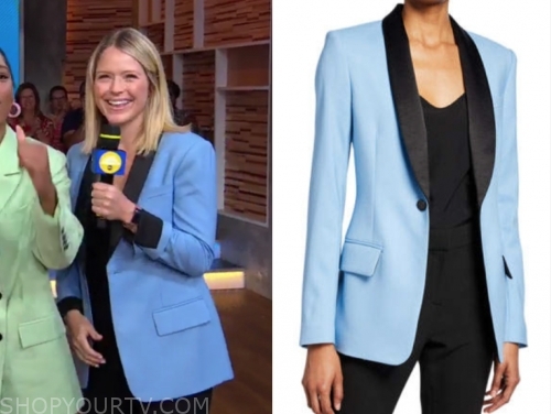 Good Morning America: August 2019 Sara Haines's Blue and Black Blazer ...