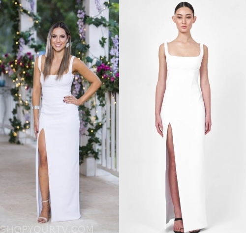 The Bachelor AU: Season 7 Episode 2 Brianna's White Slit Dress | Shop ...