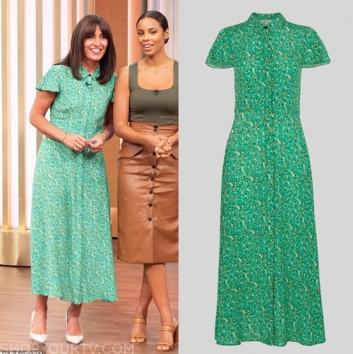 This Morning: August 2019 Davina's Green Floral Dress | Shop Your TV