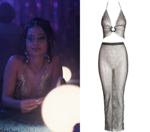 Blumarine Printed Crop Top worn by Maddy Perez (Alexa Demie) as seen in  Euphoria TV series (S02E02)