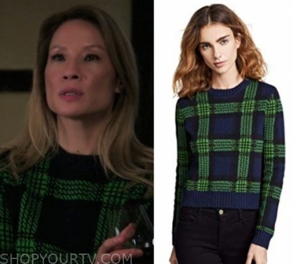 Elementary: Season 7 Episode 13 Joan's Green Plaid Sweater | Shop Your TV