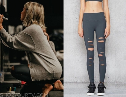 alo High Waisted Ripped Warrior Legging Black W5555R - Free Shipping at  Largo Drive