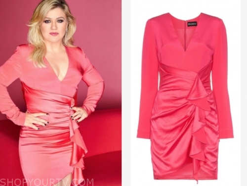 The Voice: Season 17 Publicity Photo Kelly Clarkson's Pink Ruffle Dress ...
