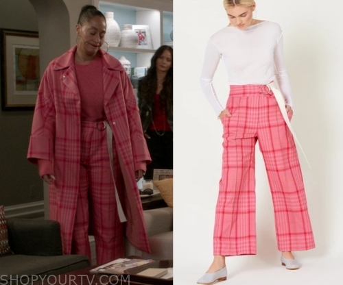 Blackish: Season 6 Episode 3 Rainbow's Pink Checked Trousers | Fashion ...