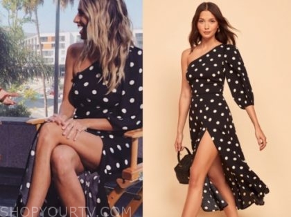 polka dot one sleeve dress