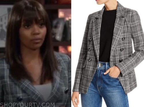 The Young and the Restless: October 2019 Amanda's Grey Plaid Double ...