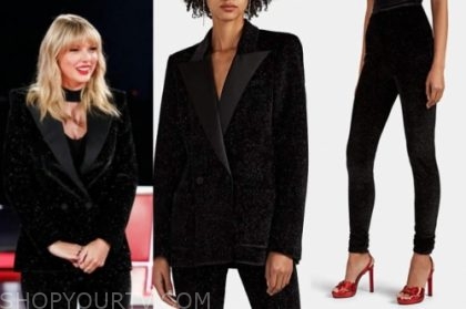 The Voice Season 17 Taylor Swifts Black Velvet Blazer And