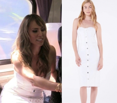 RHOC: Seaosn 14 Episode 11 Kelly's White Button Front Strapless Dress ...