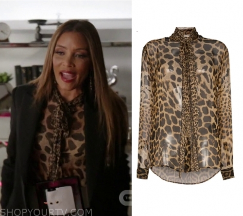 Dynasty: Season 3 Episode 3 Dominique's Leopard Print Blouse | Shop Your TV