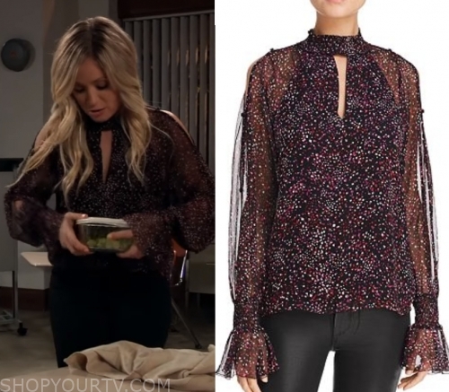 General Hospital: October 2019 Lulu's Floral Cut Out Neck Blouse | Shop ...