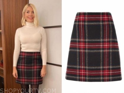 holly willoughby tartan skirt this morning