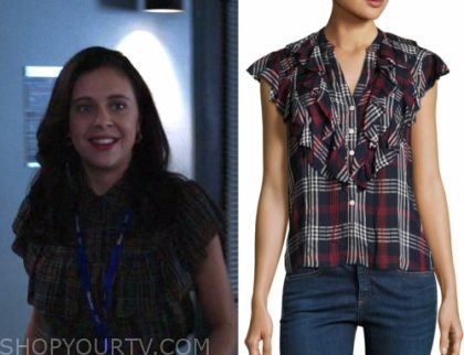 The Morning Show: Season 1 Episode 3 Claire's Plaid Ruffled Blouse ...