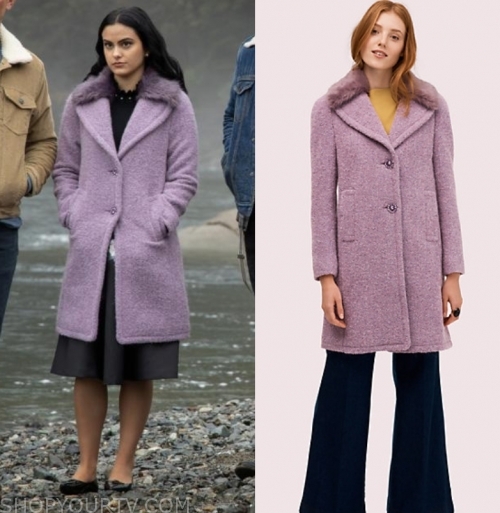 Riverdale: Season 4 Episode 9 Veronica's Purple Fur Collar Coat | Shop ...