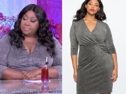 The Real: December 2019 Loni Love's Silver Metallic Dress | Shop Your TV