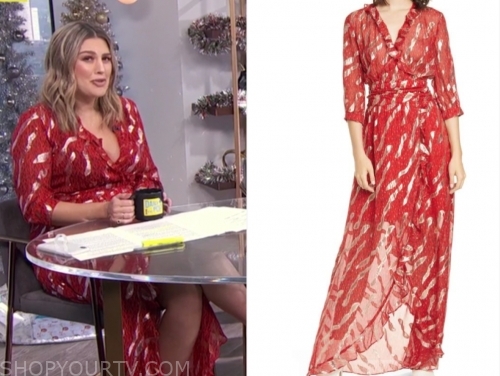 E! News: Daily Pop December 2019 Carissa Culiner's Red Metallic Print ...