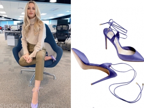 morgan stewart's lavender lace-up heels