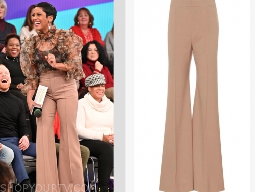 tamron hall's beige trouser pants