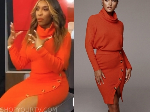jackie aina orange knit dress