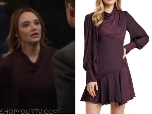 summer newman's maroon drape dress