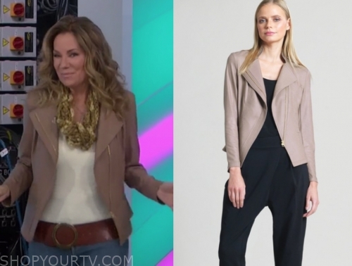 kathie lee gifford, the today show, beige leather jacket