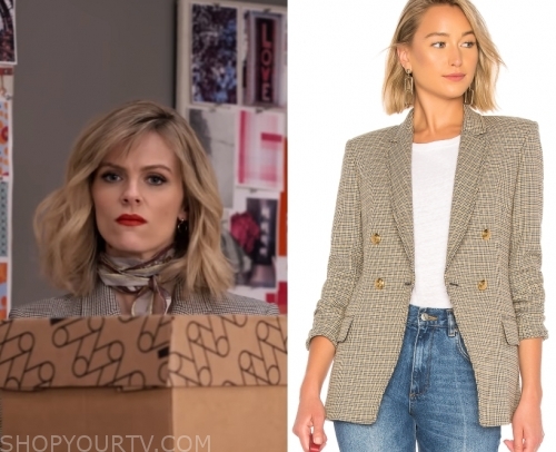 Grace And Frankie Season 6 Episode 6 Mallory S Plaid Double Breasted Blazer Shop Your Tv