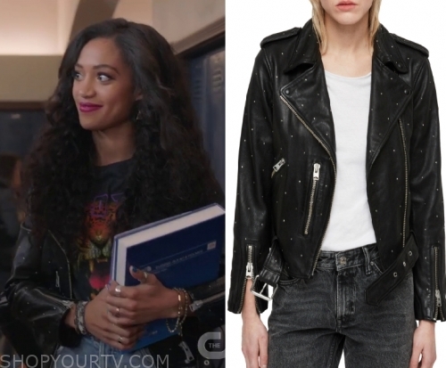 All American: Season 2 Episode 12 Olivia's Studded Leather Jacket ...