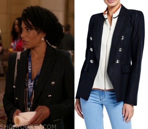 Greys Anatomy: Season 16 Episode 19 Maggie's Black Striped Blazer ...