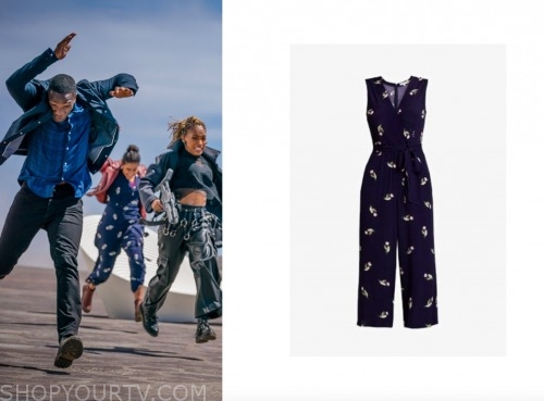 warehouse tulip print jumpsuit