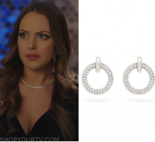 Dynasty: Season 3 Episode 14 Fallon's Circle Crystal Earrings | Fashion ...