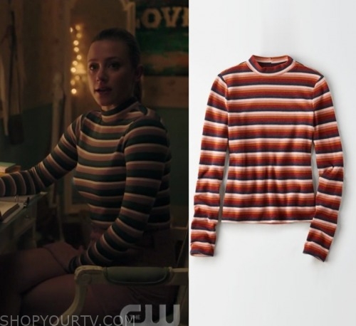 Riverdale: Season 4 Episode 17 Betty's Mock Neck Striped Sweater | Shop ...