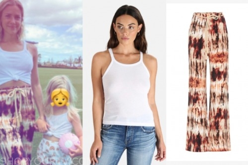 kristin cavallari, very cavallari, white tank top, tie dye pants
