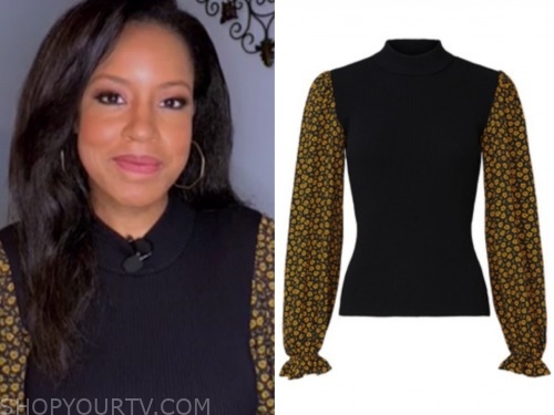 the today show, sheinelle jones, floral sleeve sweater