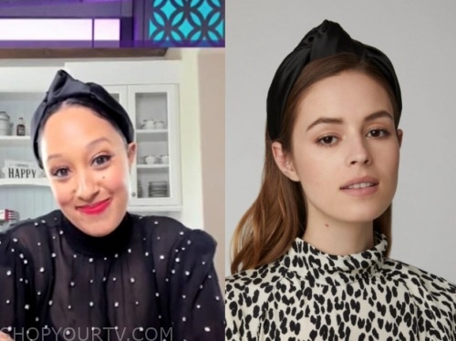 tamera mowry, the real, black satin knot headband