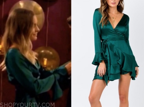 savannah, the bachelor: listen to your heart, green satin dress